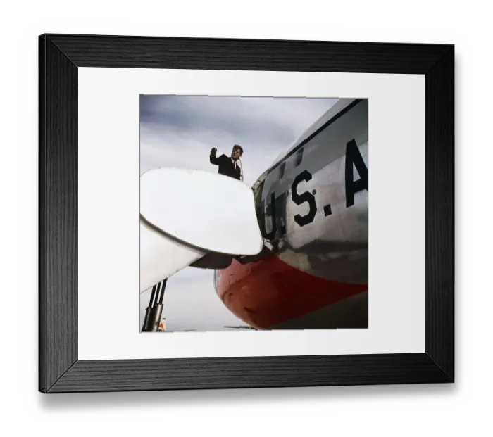 Framed Print : Kennedy Boarding Plane Framed Print : Kennedy Boarding Plane
