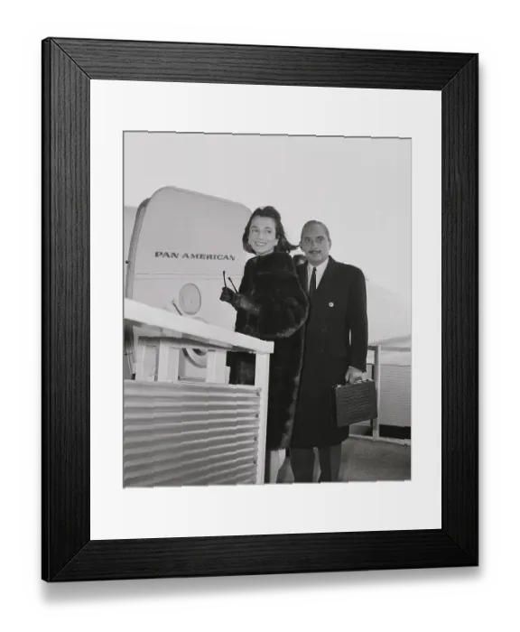 Framed Print : Prince and Princess Radziwill Waiting to Board Airplane Framed Print : Prince and Princess Radziwill Waiting to Board Airplane