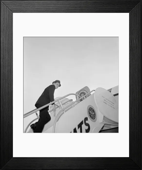 Framed Print : John Kennedy Boarding Plane Framed Print : John Kennedy Boarding Plane