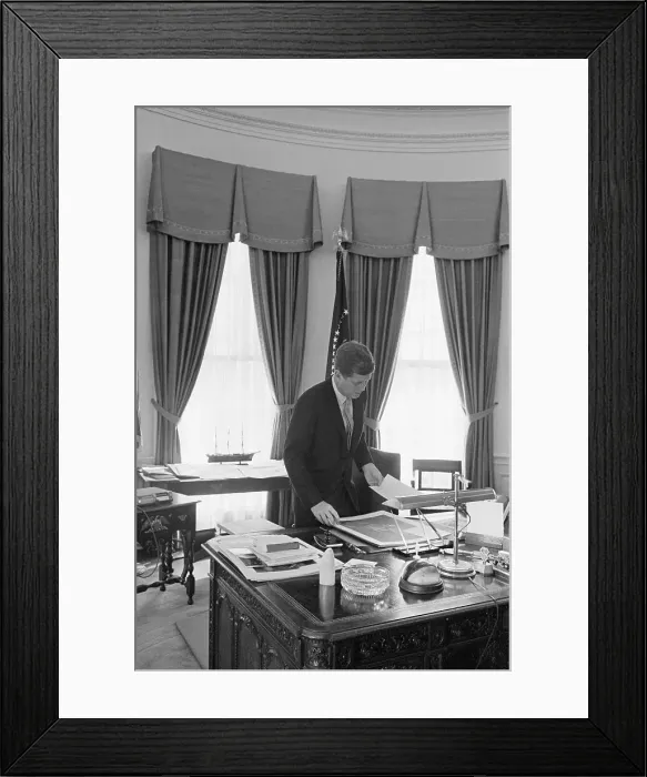 Framed Print : President John F. Kennedy in Oval Office Framed Print : President John F. Kennedy in Oval Office
