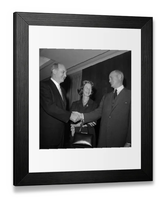 Framed Print : Dean Rusk Congratulating George Kennan Framed Print : Dean Rusk Congratulating George Kennan