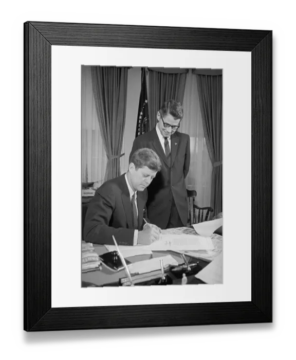 Framed Print : John Kennedy Signing Bill Framed Print : John Kennedy Signing Bill