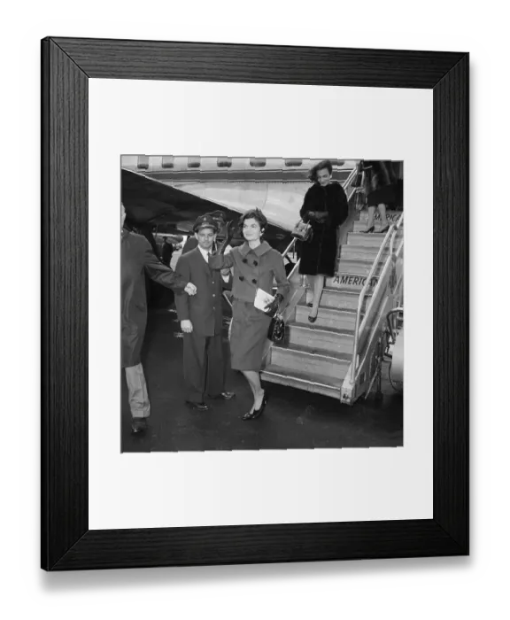 Framed Print : Jacqueline Kennedy Waving to Reporters Framed Print : Jacqueline Kennedy Waving to Reporters
