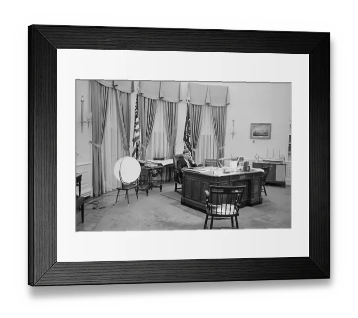 Framed Print : President John F. Kennedy Working in the Oval Office Framed Print : President John F. Kennedy Working in the Oval Office