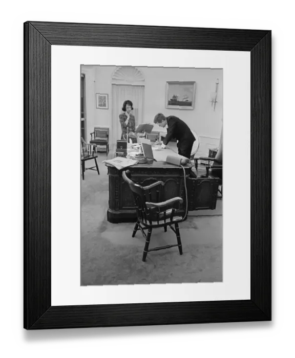 Framed Print : Kennedy in the Oval Office Framed Print : Kennedy in the Oval Office