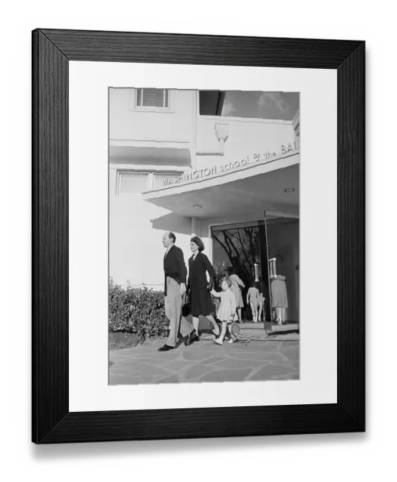 Framed Print : Jackie and Caroline Kennedy Leaving Ballet School Framed Print : Jackie and Caroline Kennedy Leaving Ballet School