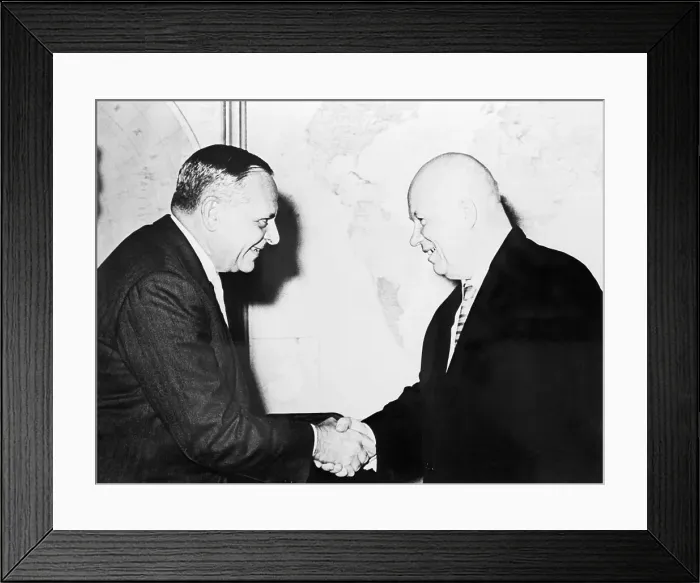 Framed Print : Hammer And Khrushchev Shaking Hands Framed Print : Hammer And Khrushchev Shaking Hands