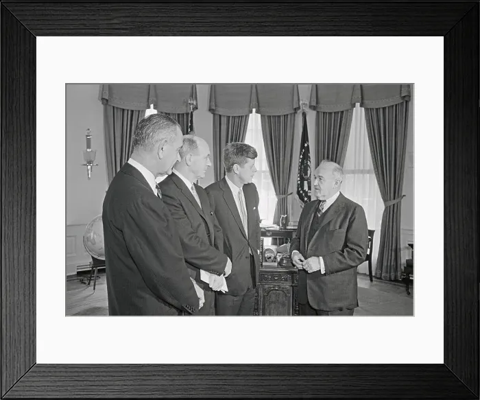 Framed Print : Kennedy at White House Conference Framed Print : Kennedy at White House Conference