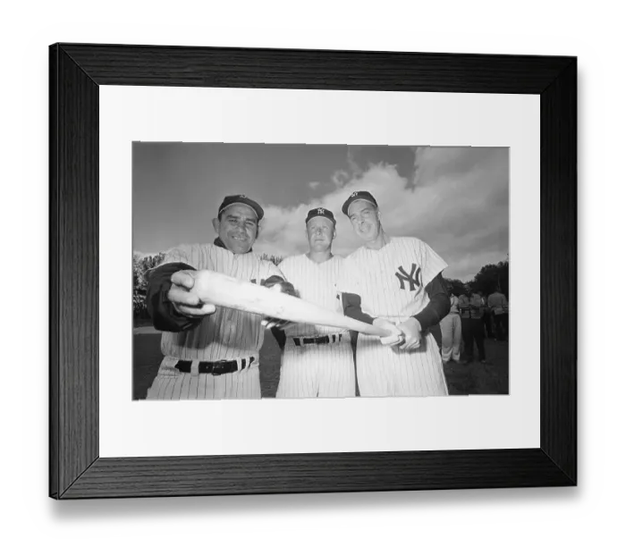 Framed Print : Baseball Greats with Baseball Bat Framed Print : Baseball Greats with Baseball Bat
