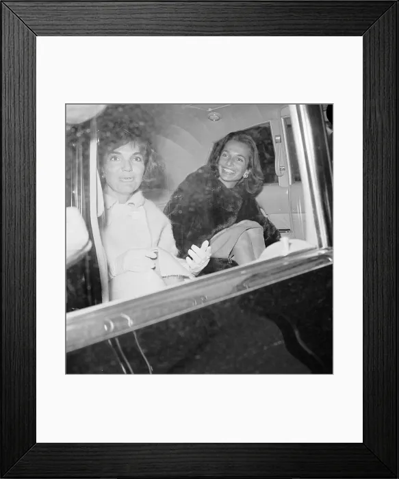 Framed Print : Jacqueline Kennedy Sitting in a Car With Her Sister Framed Print : Jacqueline Kennedy Sitting in a Car With Her Sister