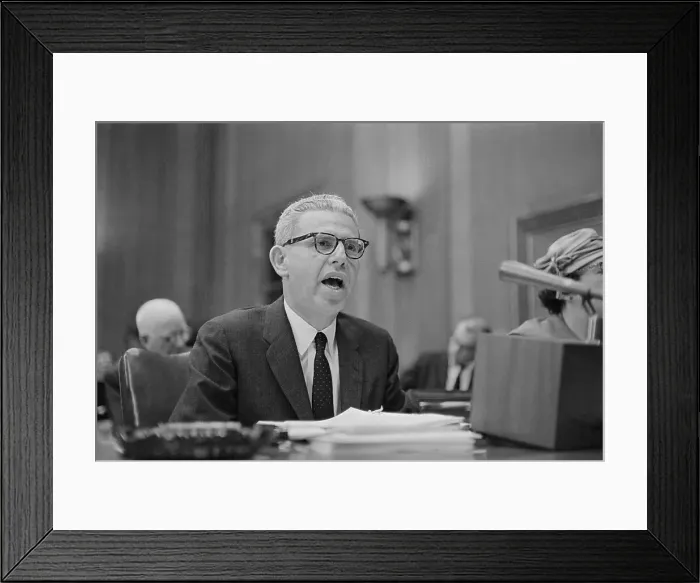Framed Print : Arthur Goldberg Speaking at Hearing on Recession Framed Print : Arthur Goldberg Speaking at Hearing on Recession