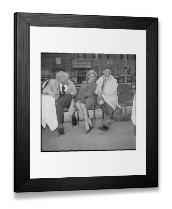 Framed Print : Entertainers Angie Dickinson and Maurice Chevalier Relaxing in Rome Framed Print : Entertainers Angie Dickinson and Maurice Chevalier Relaxing in Rome