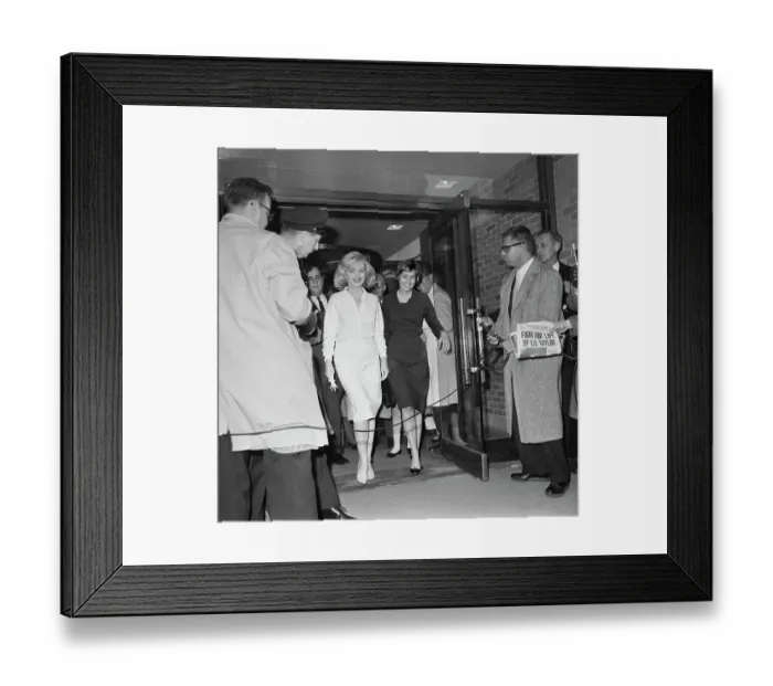 Framed Print : Marilyn Monroe Walking Through Hospital Doors Framed Print : Marilyn Monroe Walking Through Hospital Doors