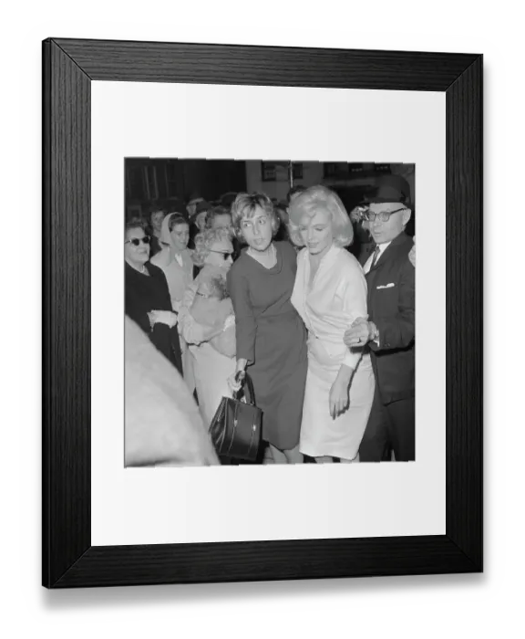 Framed Print : Marilyn Monroe Being Escorted from Hospital Framed Print : Marilyn Monroe Being Escorted from Hospital
