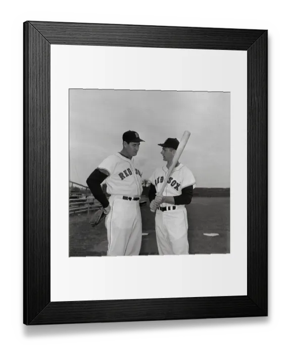 Framed Print : Ted Williams Instructing Carl Yastrzemski on Batting Techniques Framed Print : Ted Williams Instructing Carl Yastrzemski on Batting Techniques