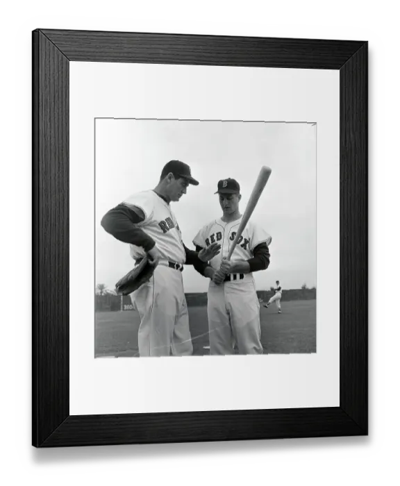 Framed Print : Ted Williams Giving Carl Yastrzemski Pointers Framed Print : Ted Williams Giving Carl Yastrzemski Pointers