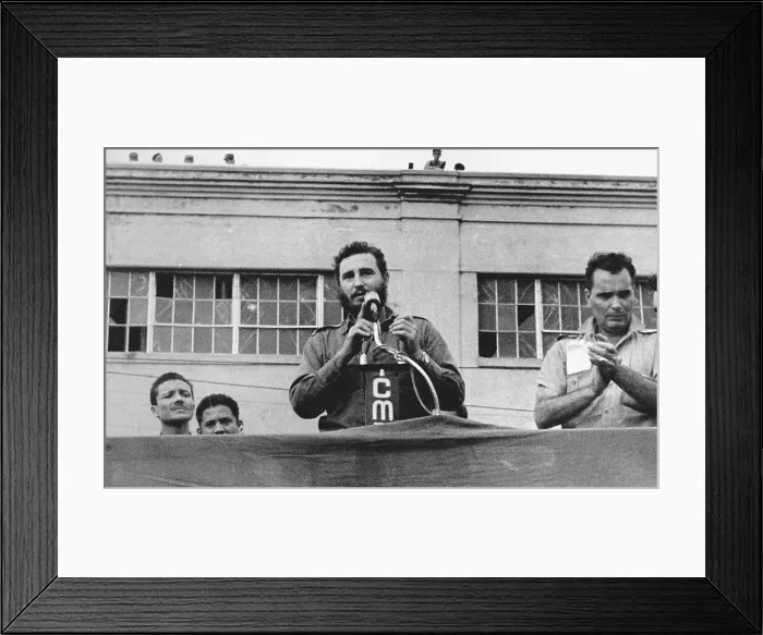 Framed Print : Younger Fidel Castro Speaking at Podium Framed Print : Younger Fidel Castro Speaking at Podium