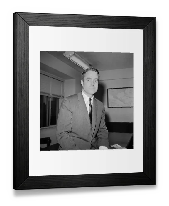 Framed Print : Sargent Shriver Sitting on Desk Framed Print : Sargent Shriver Sitting on Desk