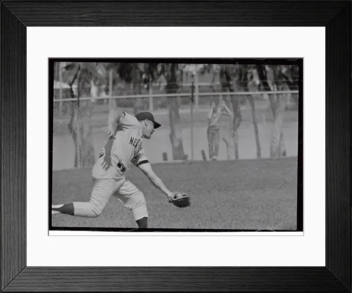 Framed Print : Mickey Mantle Going Down for a Catch Framed Print : Mickey Mantle Going Down for a Catch