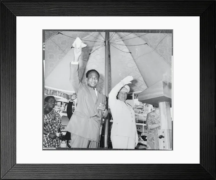 Framed Print : Josip Broz Tito and Kwame Nkrumah Waving Framed Print : Josip Broz Tito and Kwame Nkrumah Waving