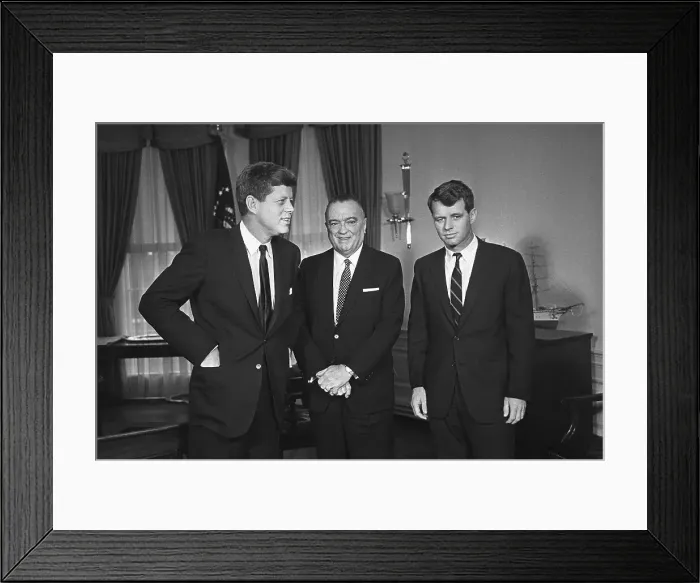 Framed Print : J. Edgar Hoover, President John F. Kennedy and Attorney General Robert Kennedy Framed Print : J. Edgar Hoover, President John F. Kennedy and Attorney General Robert Kennedy