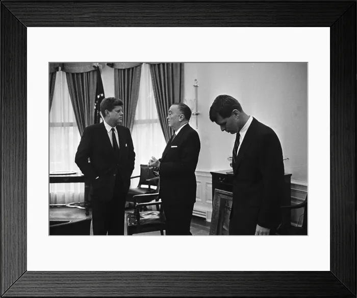 Framed Print : J. Edgar Hoover Talking with President Kennedy Framed Print : J. Edgar Hoover Talking with President Kennedy