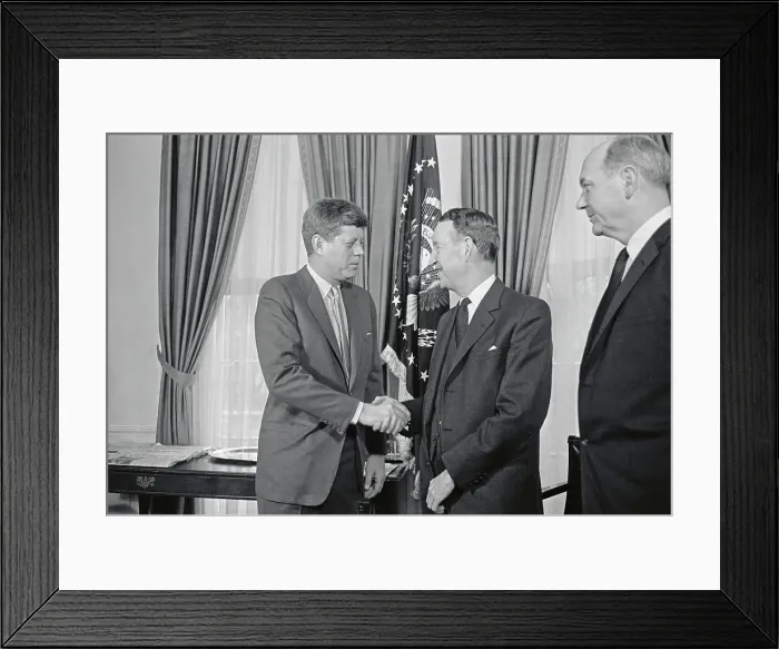 Framed Print : President Shaking Hands with Ambassador Framed Print : President Shaking Hands with Ambassador