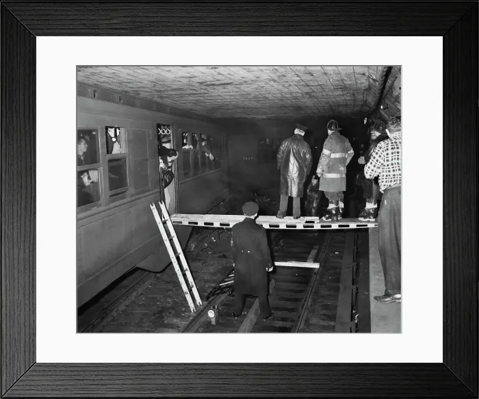 Framed Print : 138th Street Station Derailment, 1961 Framed Print : 138th Street Station Derailment, 1961