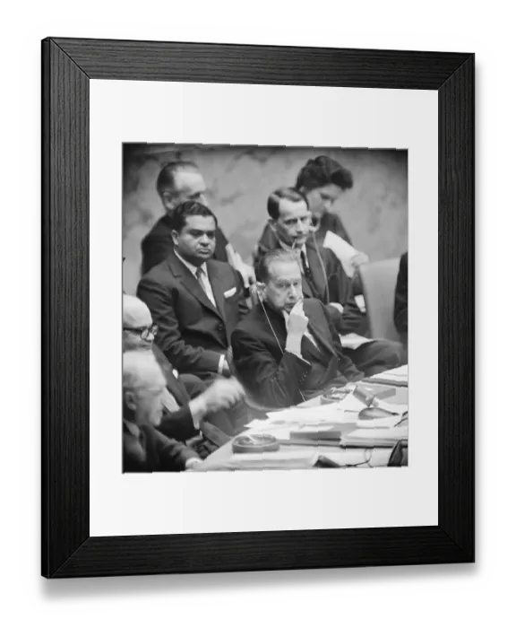 Framed Print : Dag Hammarskjold Seated At Sec. Coucil Framed Print : Dag Hammarskjold Seated At Sec. Coucil