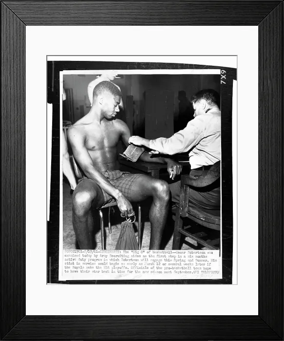 Framed Print : Oscar Robertson Being Examined Framed Print : Oscar Robertson Being Examined