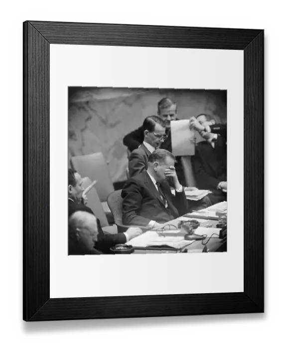 Framed Print : Dag Hammarskjold Burying Face in His Hands Framed Print : Dag Hammarskjold Burying Face in His Hands