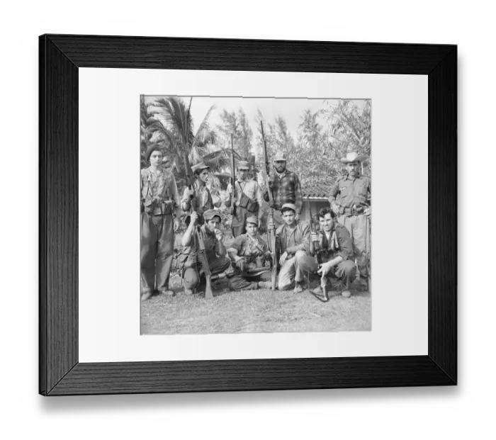 Framed Print : Anti-Castro Rebels Resting at Base Camp