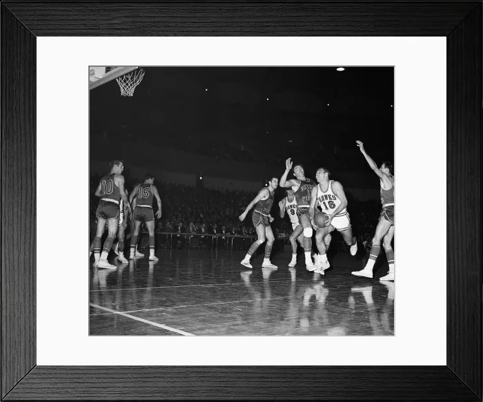 Framed Print : Cliff Hagan Blocking a Player Framed Print : Cliff Hagan Blocking a Player