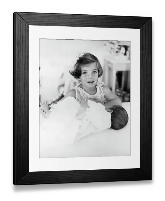 Framed Print : Caroline Kennedy Playing with John Jr