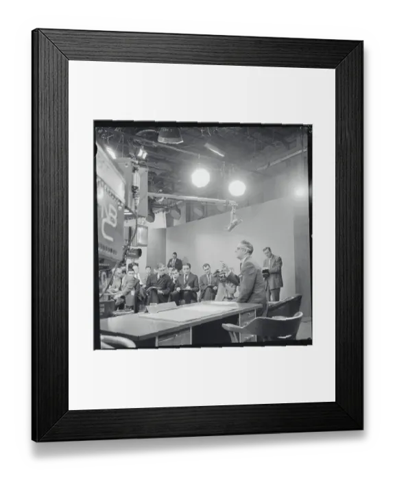 Framed Print : Carmine DeSapiro Answering Questions from Reporters Framed Print : Carmine DeSapiro Answering Questions from Reporters