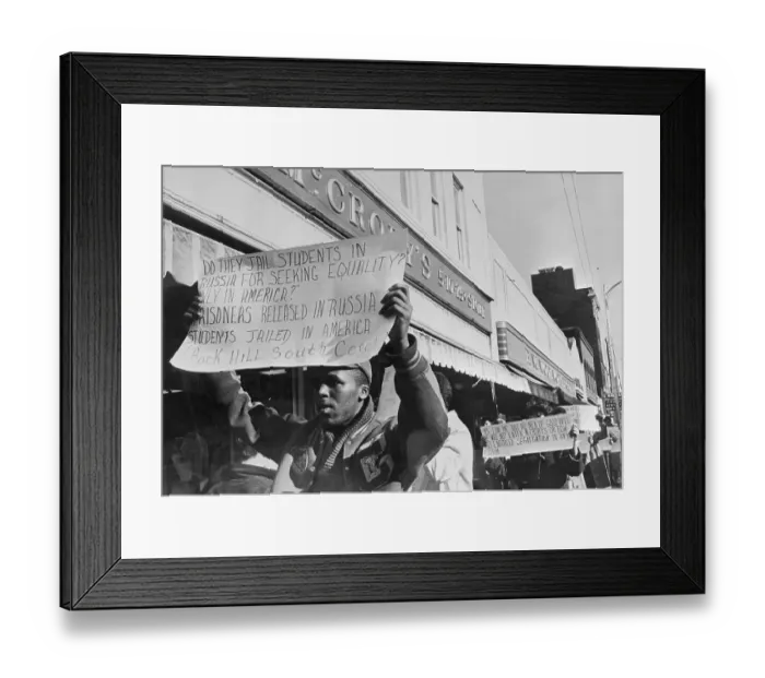 Framed Print : Anti-Segregationists Holding up Signs Framed Print : Anti-Segregationists Holding up Signs