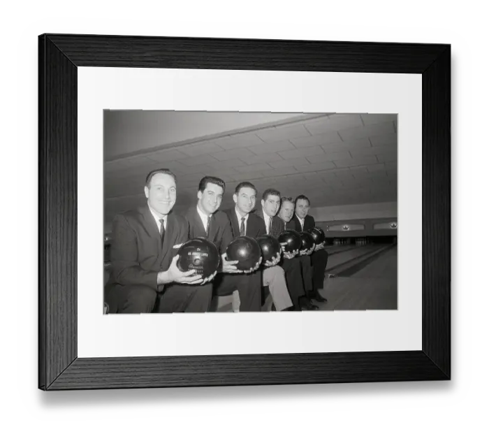 Framed Print : Professional Baseball Players Bowling Framed Print : Professional Baseball Players Bowling