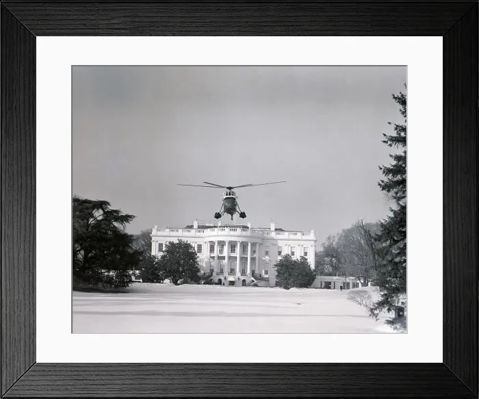 Framed Print : Helicopter Lifting Off From the White House Lawn Framed Print : Helicopter Lifting Off From the White House Lawn