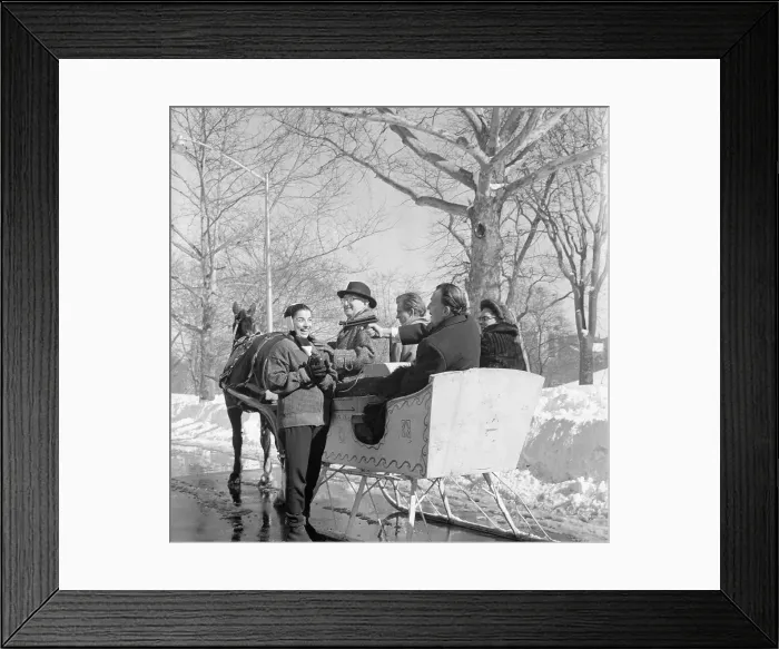 Framed Print : Salvador Dali Holding Gun While Riding in Sleigh Framed Print : Salvador Dali Holding Gun While Riding in Sleigh