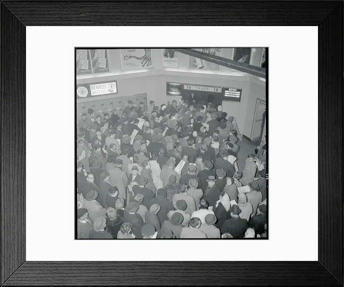 Framed Print : Crowd Waiting in a Railway Station Framed Print : Crowd Waiting in a Railway Station