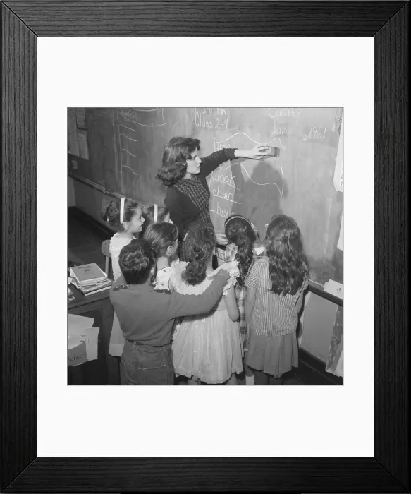 Framed Print : Joann Hulkower Teaching Second Grade Class