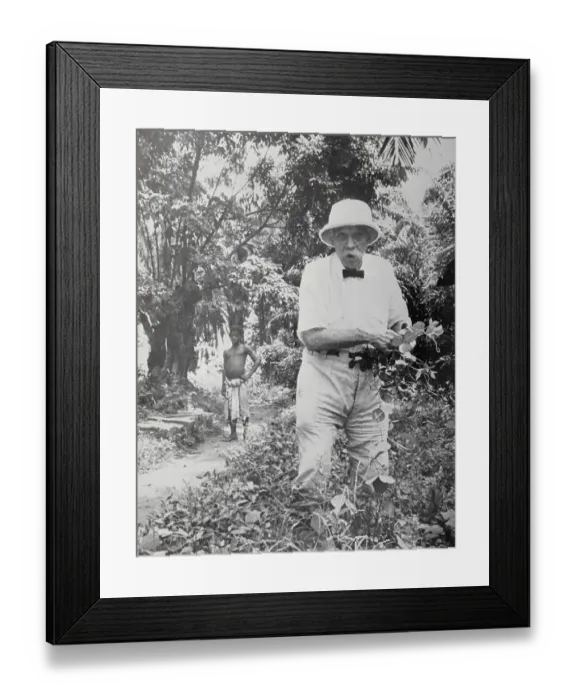 Framed Print : Albert Schweitzer Posing in the Jungle Framed Print : Albert Schweitzer Posing in the Jungle