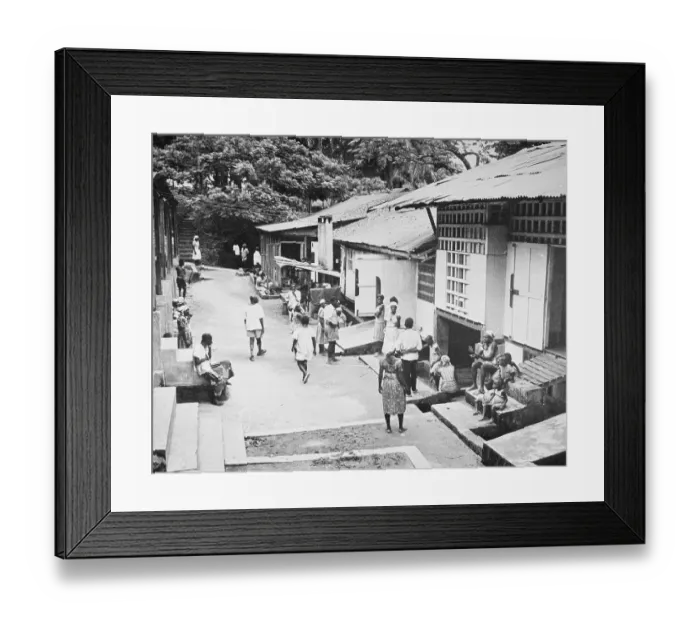 Framed Print : Natives Strolling Through Hospital Area Framed Print : Natives Strolling Through Hospital Area