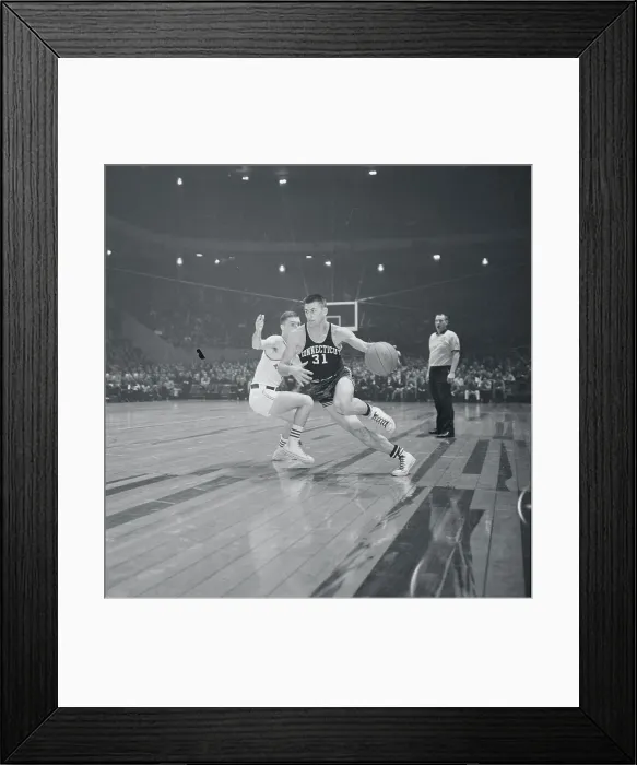 Framed Print : Manhattan and Connecticut Basketball at the Garden Framed Print : Manhattan and Connecticut Basketball at the Garden