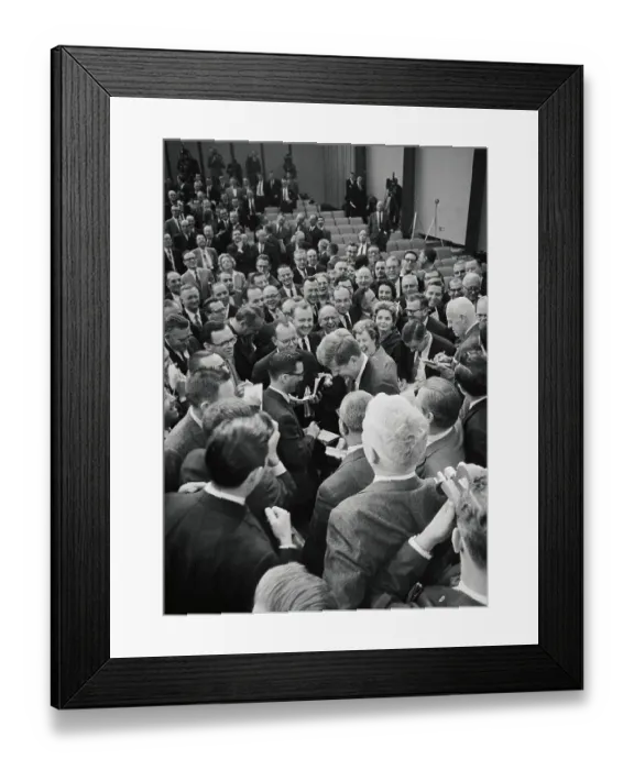 Framed Print : Kennedy in Press Conference Framed Print : Kennedy in Press Conference