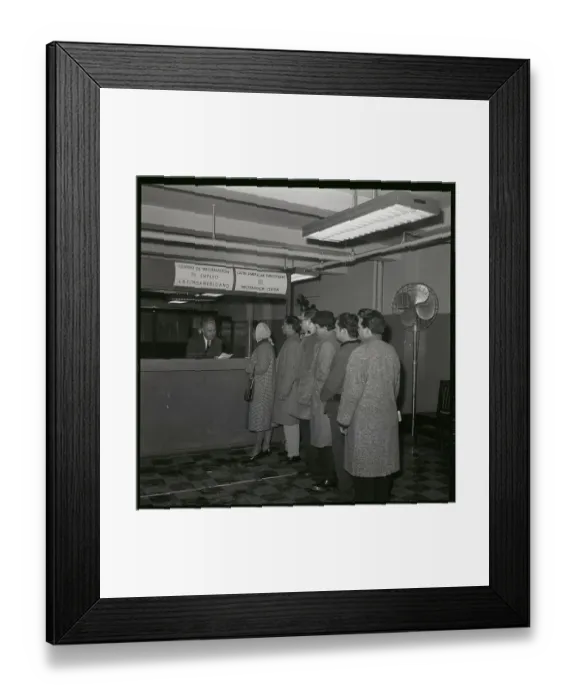 Framed Print : Placement Director Interviews Applicants
