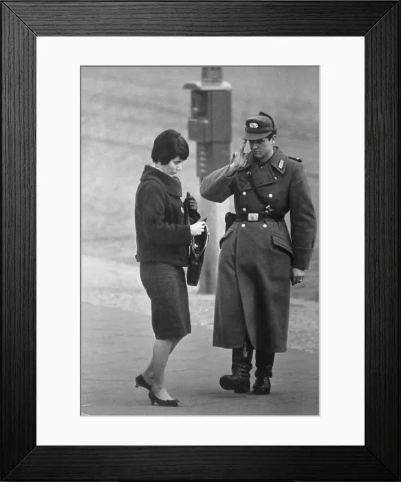 Framed Print : East German Policeman Checking Papers Framed Print : East German Policeman Checking Papers
