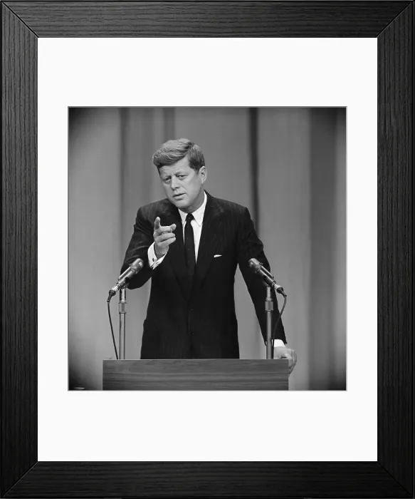 Framed Print : President Kennedy at Press Conference Framed Print : President Kennedy at Press Conference