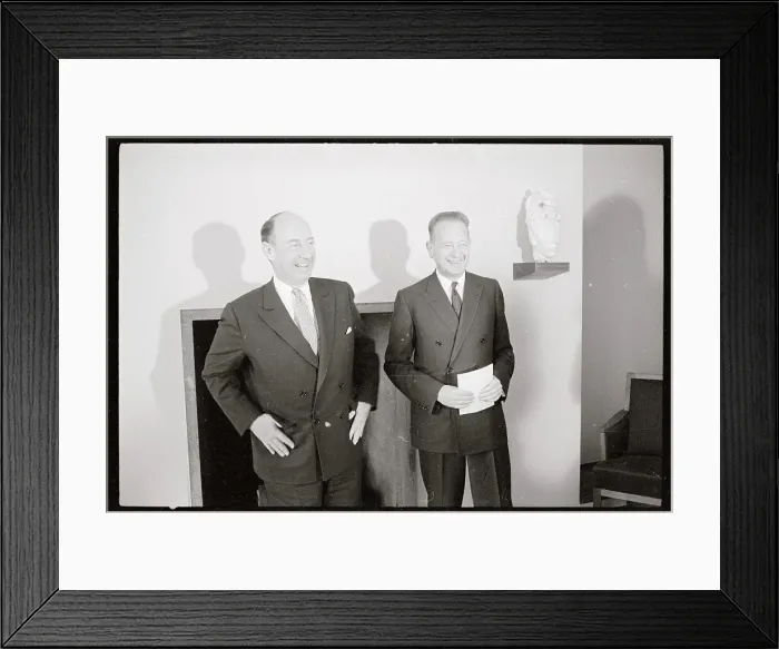 Framed Print : Adlai Stevenson Standing Next to Dag Hammarskjold Framed Print : Adlai Stevenson Standing Next to Dag Hammarskjold