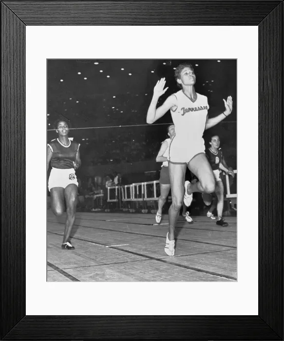 Framed Print : Wilma Rudolph Breaking Record Framed Print : Wilma Rudolph Breaking Record